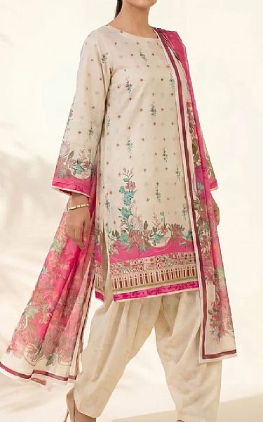 Salitex Ivory Lawn Suit | Pakistani Lawn Dress in USA- Image 1