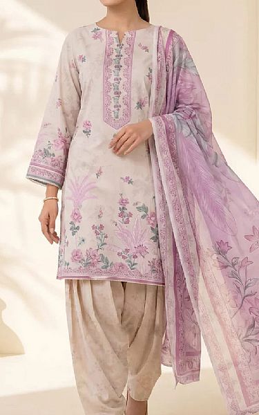 Salitex Off White/Oyster Pink Lawn Suit | Pakistani Lawn Dress in USA- Image 1