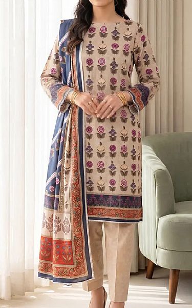 Salitex Beige Lawn Suit | Pakistani Lawn Dress in USA- Image 1