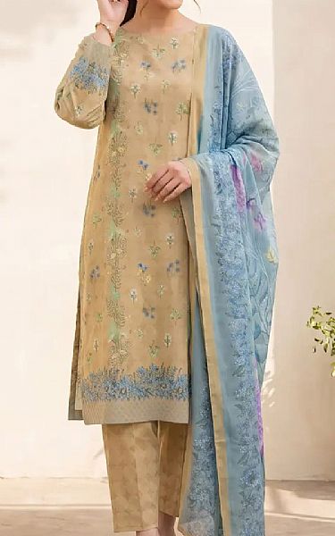 Salitex Tan Lawn Suit | Pakistani Lawn Dress in USA- Image 1
