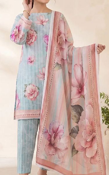Salitex Pale Aqua Lawn Suit | Pakistani Lawn Dress in USA- Image 1