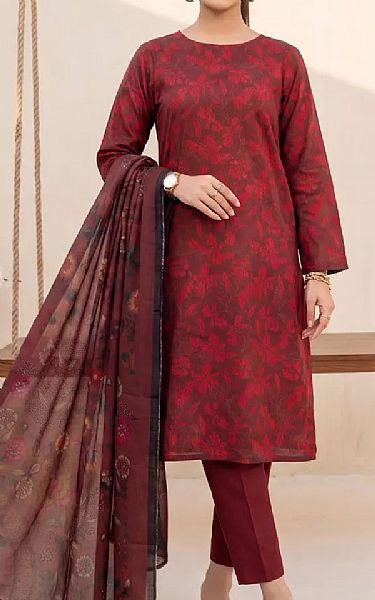 Salitex Wine Red Lawn Suit | Pakistani Lawn Dress in USA- Image 1