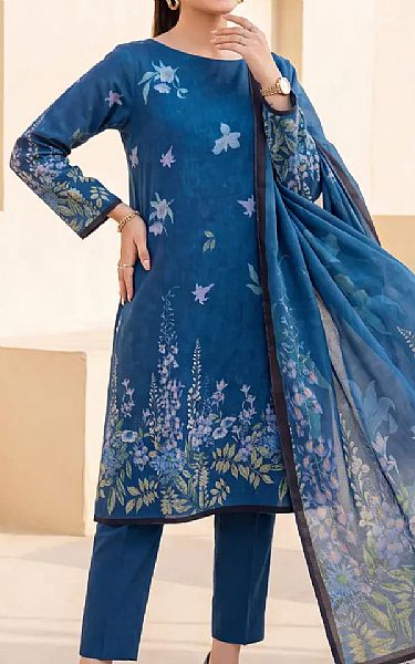 Salitex Teal Blue Lawn Suit | Pakistani Lawn Dress in USA- Image 1