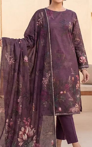 Salitex Plum Lawn Suit | Pakistani Lawn Dress in USA- Image 1