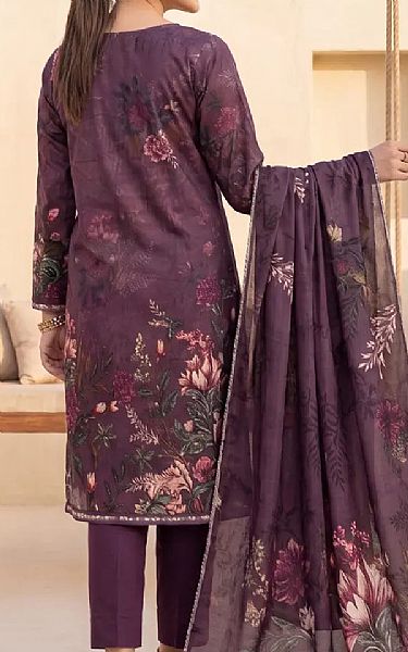 Salitex Plum Lawn Suit | Pakistani Lawn Dress in USA- Image 2