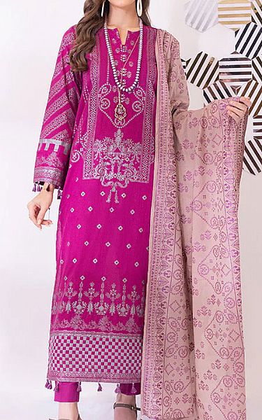 Salitex Shocking Pink Lawn Suit | Pakistani Dresses in USA- Image 1