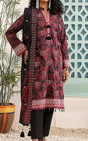 Salitex Black/Maroon Lawn Suit | Pakistani Lawn Dress in USA- Image 1