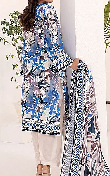 Salitex Ivory/Blue Lawn Suit | Pakistani Lawn Dress in USA- Image 2