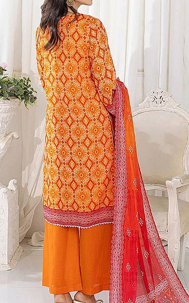 Salitex Orange Lawn Suit | Pakistani Lawn Dress in USA- Image 2