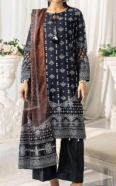 Salitex Navy Lawn Suit | Pakistani Lawn Dress in USA- Image 1