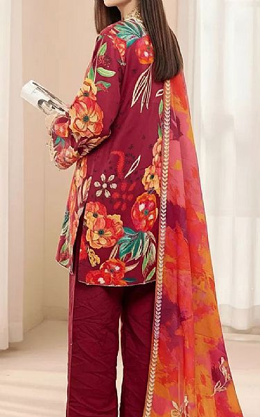 Salitex Maroon Khaddar Suit | Pakistani Winter Dresses in USA- Image 2