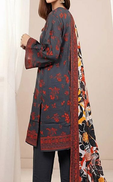 Salitex Dark Grey Khaddar Suit | Pakistani Winter Dresses in USA- Image 2