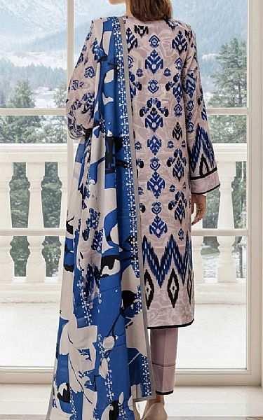 Salitex Ivory/Blue Khaddar Suit | Pakistani Winter Dresses in USA- Image 2