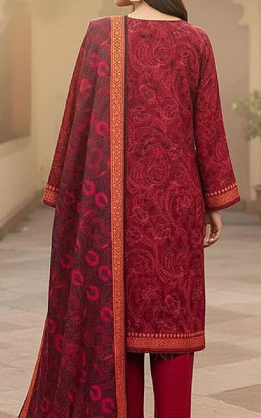 Salitex Maroon Khaddar Suit | Pakistani Winter Dresses in USA- Image 2