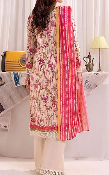 Salitex Ivory/Pink Lawn Suit | Pakistani Lawn Dress in USA- Image 2