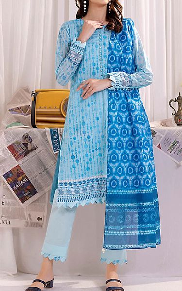 Salitex Light Blue Lawn Suit | Pakistani Lawn Dress in USA- Image 1