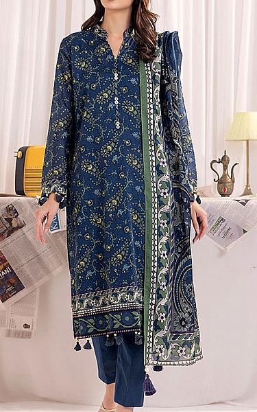 Salitex Denim Blue Lawn Suit | Pakistani Lawn Dress in USA- Image 1
