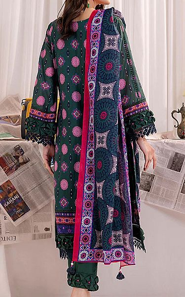 Salitex Bottle Green Lawn Suit | Pakistani Lawn Dress in USA- Image 2