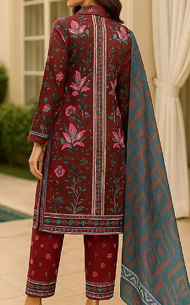 Salitex Maroon Lawn Suit | Pakistani Lawn Dress in USA- Image 2