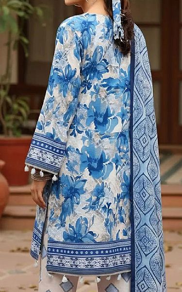 Salitex White/Blue Khaddar Suit | Pakistani Winter Dresses in USA- Image 2