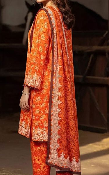 Salitex Orange Khaddar Suit | Pakistani Winter Dresses in USA- Image 2