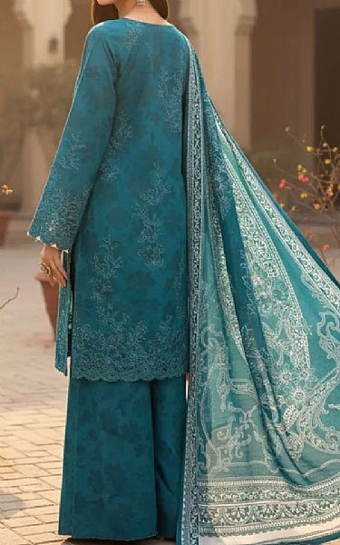 Salitex Dark Turquoise Khaddar Suit | Pakistani Winter Dresses in USA- Image 2