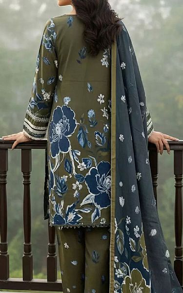 Salitex Olive Khaddar Suit | Pakistani Winter Dresses in USA- Image 2