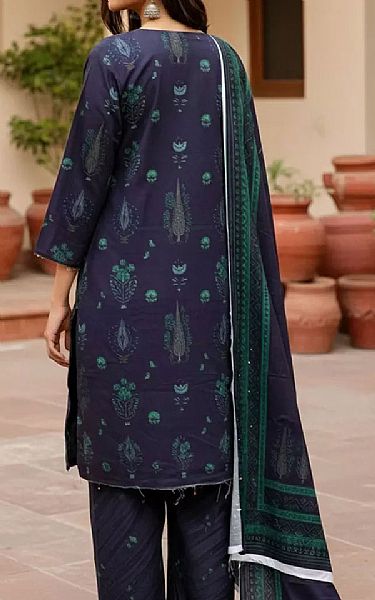 Salitex Navy Blue Khaddar Suit | Pakistani Winter Dresses in USA- Image 2