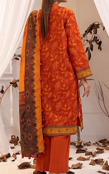 Salitex Orange Khaddar Suit | Pakistani Winter Dresses in USA- Image 2