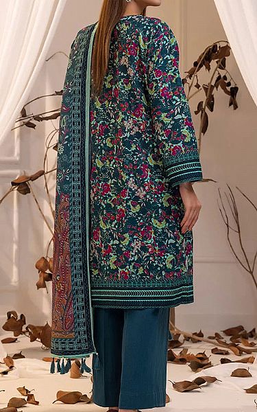 Salitex Teal Khaddar Suit | Pakistani Winter Dresses in USA- Image 2