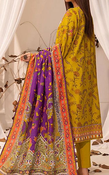 Salitex Yellow Khaddar Suit | Pakistani Winter Dresses in USA- Image 2