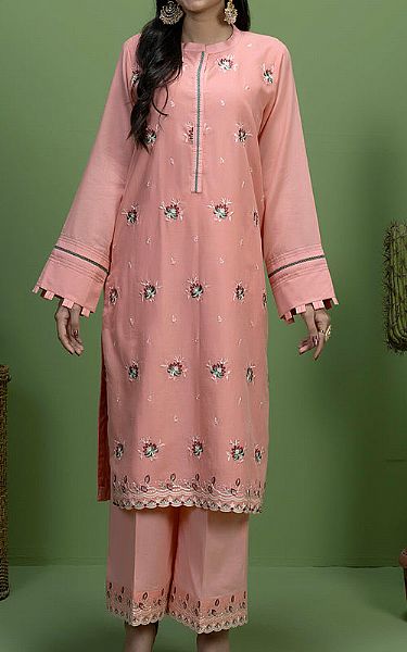 Salitex Oyster Pink Lawn Suit (2 Pcs) | Pakistani Lawn Suits- Image 1