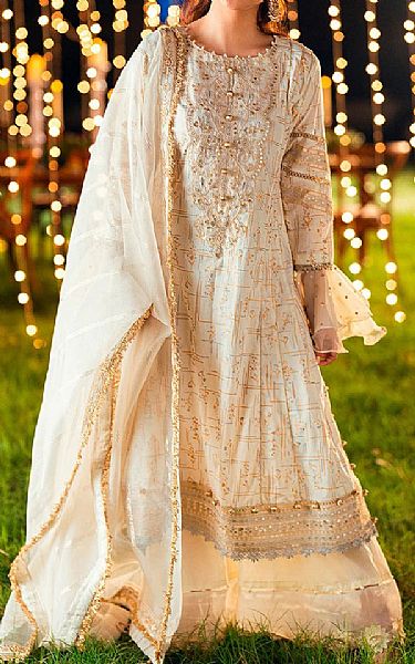 Salitex Ivory Lawn Suit | Pakistani Lawn Dress in USA- Image 1