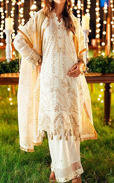 Salitex Off-white Lawn Suit | Pakistani Lawn Dress in USA- Image 1
