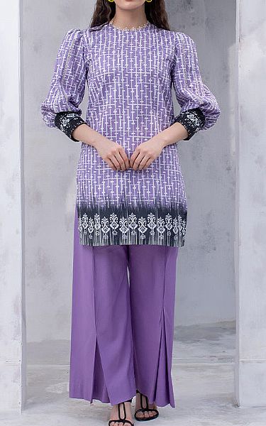 Salitex Purple Lawn Kurti | Pakistani Lawn Suits- Image 1