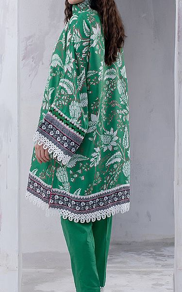 Salitex White/Green Lawn Kurti | Pakistani Lawn Suits- Image 2