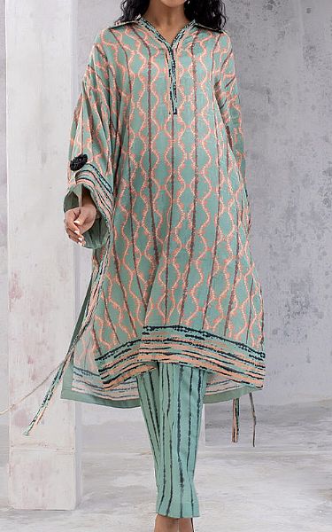 Salitex Turquoise Lawn Suit (2 Pcs) | Pakistani Lawn Suits- Image 1