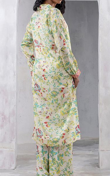 Salitex Off-white/Mint Lawn Suit (2 Pcs) | Pakistani Lawn Suits- Image 2