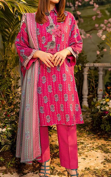 Salitex Hot Pink Lawn Suit | Pakistani Lawn Suits- Image 1
