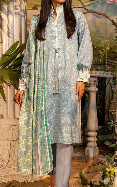 Salitex Baby Blue Lawn Suit | Pakistani Lawn Suits- Image 1
