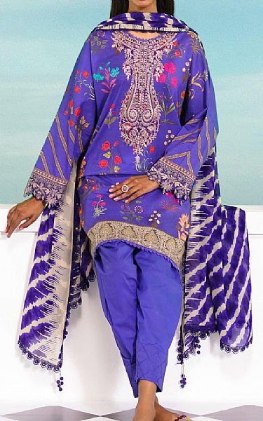 Sana Safinaz Iris Purple Lawn Suit | Pakistani Lawn Suits- Image 1