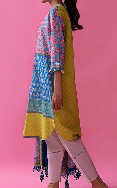 Sana Safinaz Turquoise/Pink Lawn Suit (2 Pcs) | Pakistani Lawn Suits- Image 2