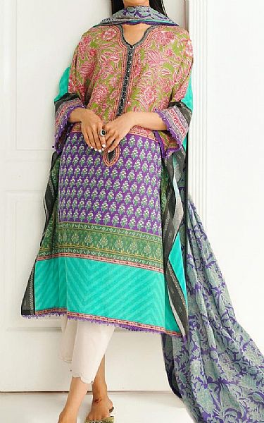 Sana Safinaz Multi Color Lawn Suit (2 Pcs) | Pakistani Lawn Suits- Image 1