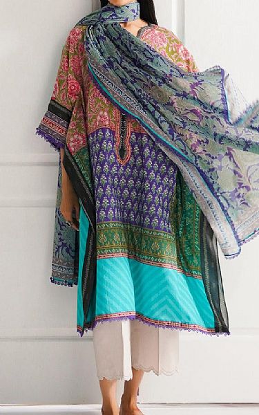 Sana Safinaz Multi Color Lawn Suit (2 Pcs) | Pakistani Lawn Suits- Image 2