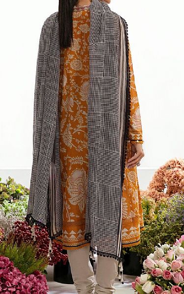 Sana Safinaz Safety Orange Lawn Suit (2 Pcs) | Pakistani Lawn Suits- Image 2