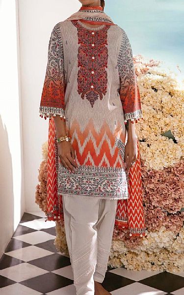 Sana Safinaz Light Grey Lawn Suit (2 Pcs) | Pakistani Lawn Suits- Image 1