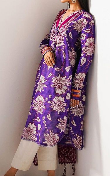 Sana Safinaz Dark Purple Lawn Suit (2 Pcs) | Pakistani Lawn Suits- Image 2
