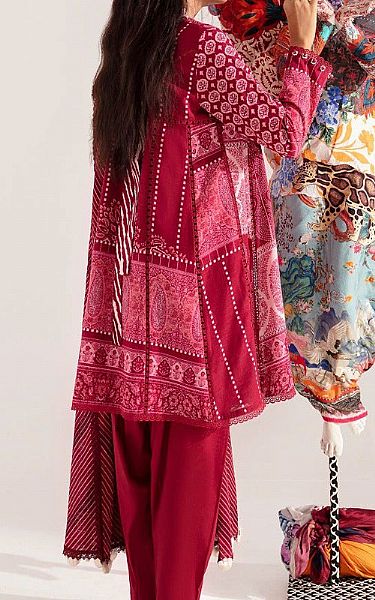 Sana Safinaz Magenta Slub Suit (2 Pcs) | Pakistani Winter Dresses- Image 2