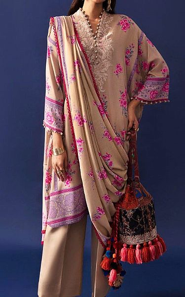 Sana Safinaz Tan Linen Suit (2 Pcs) | Pakistani Winter Dresses- Image 1