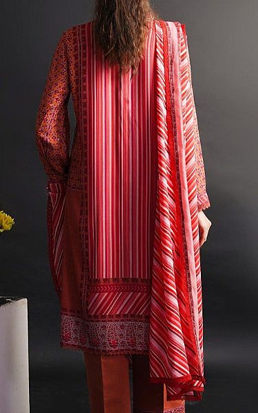 Sana Safinaz Safety Orange Linen Suit (2 Pcs) | Pakistani Winter Dresses- Image 2